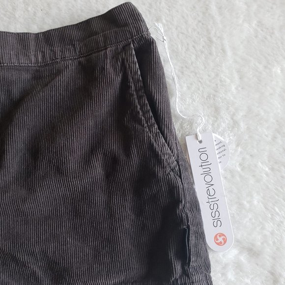 SISSTR EVOLUTION Corduroy High Waist Elastic Back Shorts SZ 27/6 - Picture 5 of 14